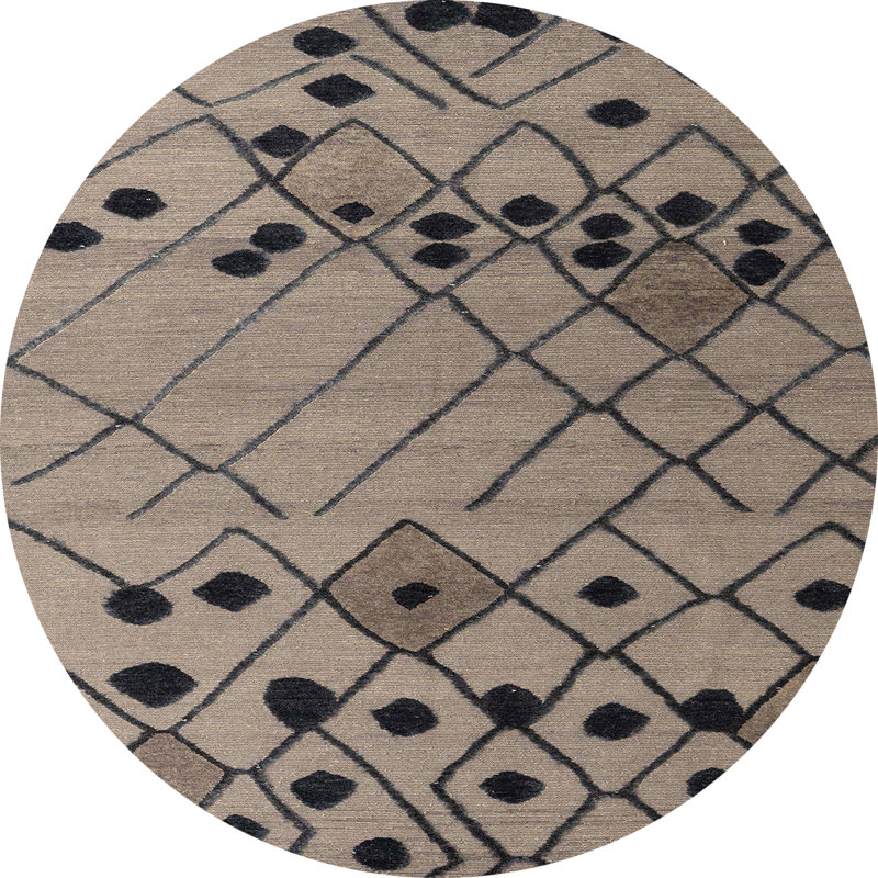 Abstract Indoor Rug, Round 6'