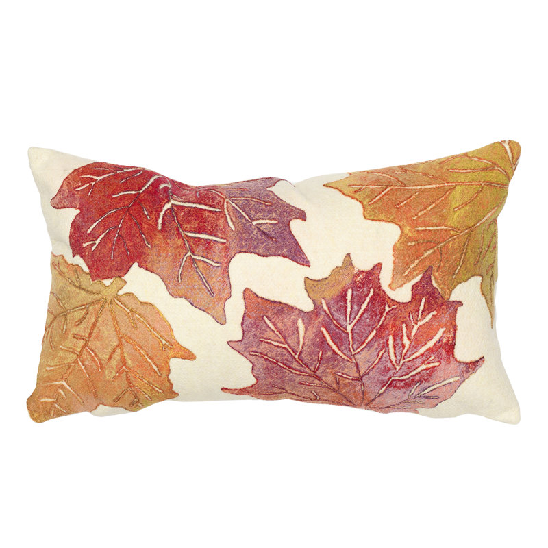 Coussin intérieur / extérieur rectangulaire Visions IV, Crème / rouge / orange