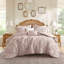 Ensemble de couette 5 pièces à imprimé floral jacquard, rose sculpté, 5 pièces, grand lit/queen-136111563
