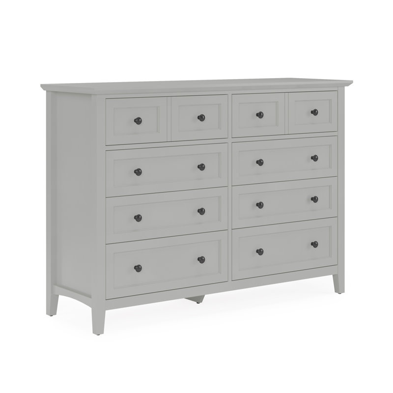 8 Drawer 152.4 W Double Dresser, Grey