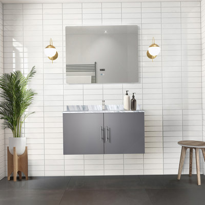 Bath Vanity 36 In. W X 22 In. D, And 36 In. LED Mirror