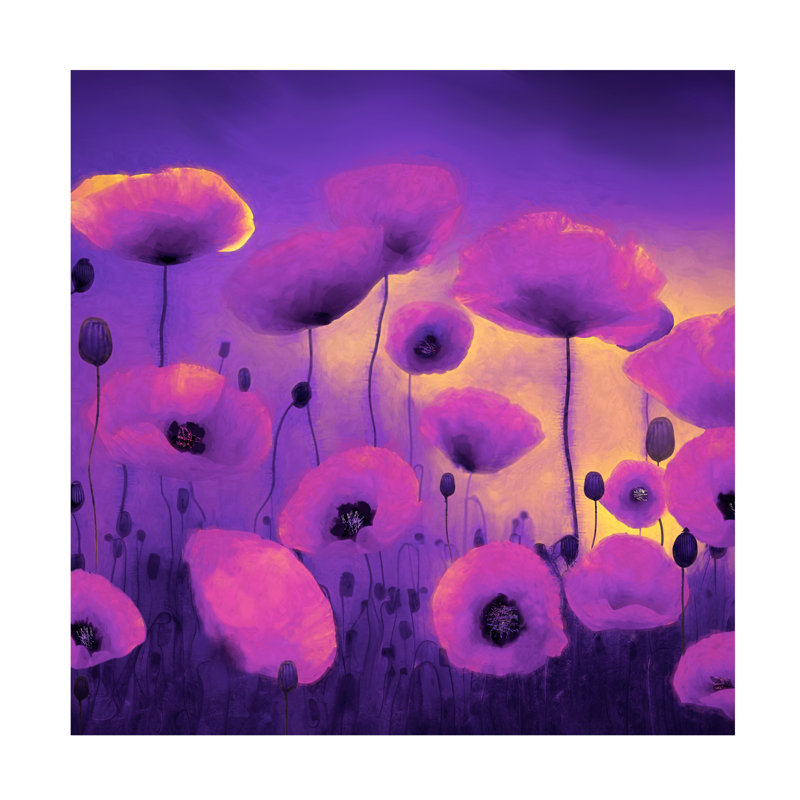 Coquelicots bolognais «Tina Lavoie Dreaming at Dusk», art sur toile, H 24 po x l 24 po