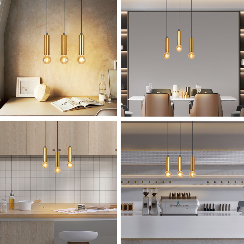 Agilmar 3 - Light Gold Cylinder Pendant