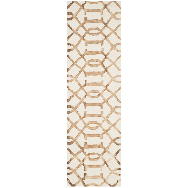 Xiong Hand Tufted Wool Geometric Rug, Runner 2'3" x 8'