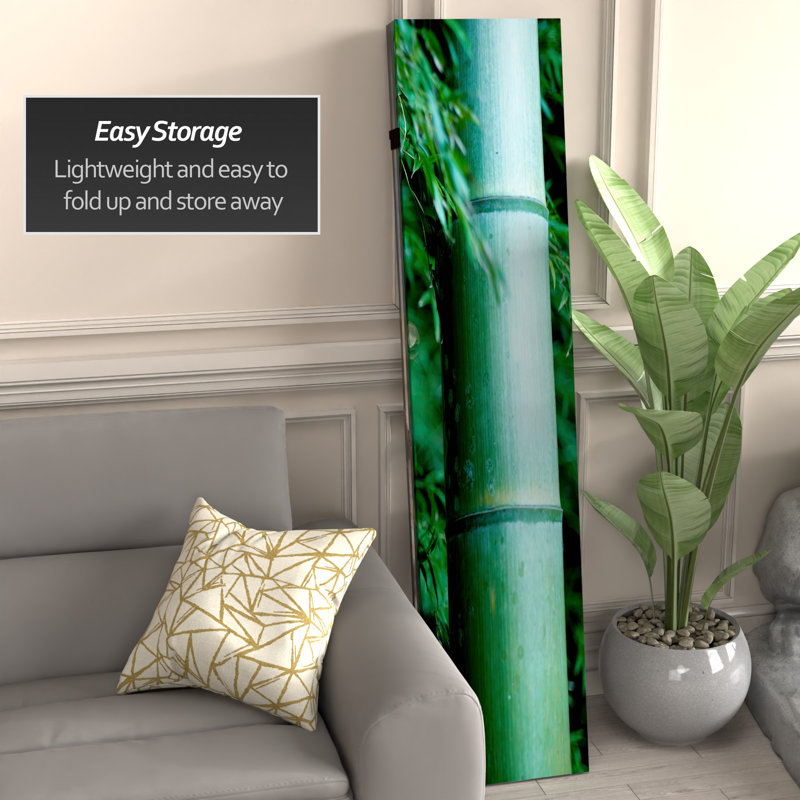 70.88" x 63" Bamboo Tree Double Sided 4 Panel Room Divider, 4, 71" H x 64" W x 1" D