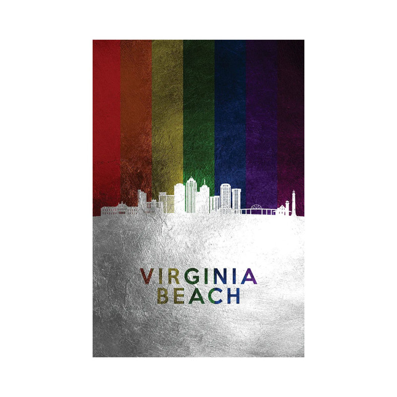 Virginia Beach Spectrum Skyline by Adrian Baldovino - Wrapped Canvas Print, 30.48 cm H x 45.72 cm W