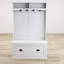 Arbre d'entrée avec armoire à chaussures et portemanteau à 4 crochets, blanc - produit 4 crochets