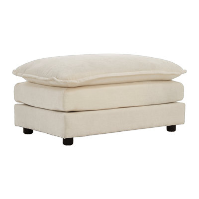 Repose-pieds en chenille beige - Améliorez votre expérience d'assise confortablement avec une base en bois massif rembourrée pour canapés 2, 3, 4 places