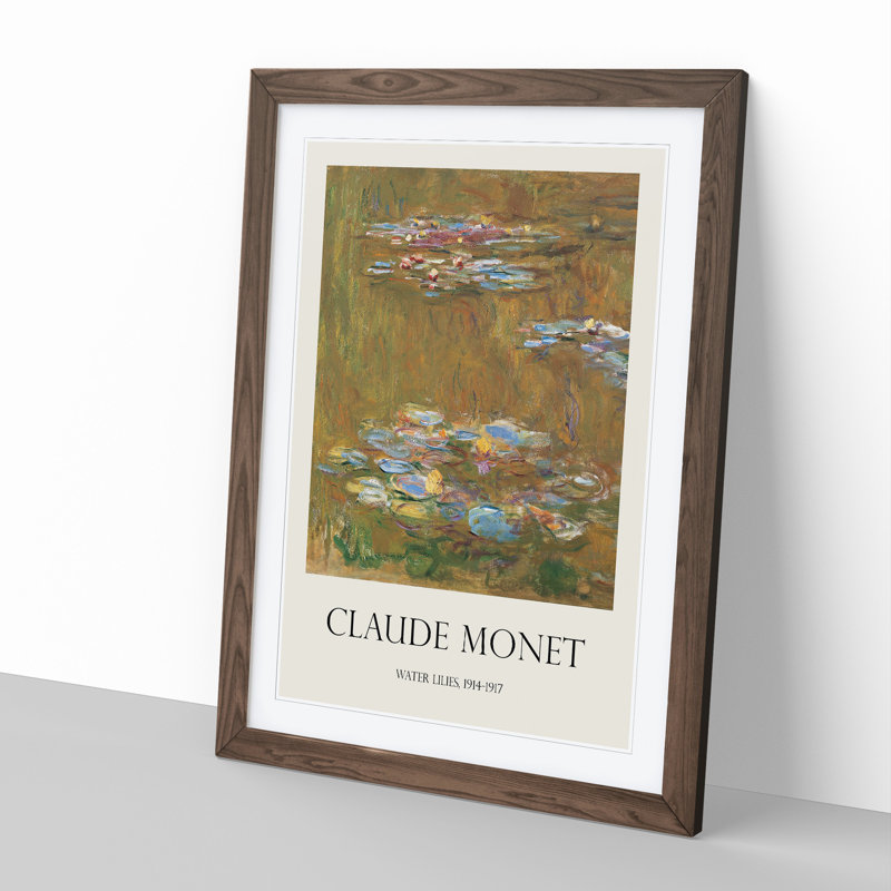 Water Lilies Lily Pond Vol.7 by Claude Monet - Picture Frame Art Prints, 65cm H x 48cm W x 2cm D, Walnut Framed