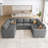 Niyona U-Shaped Modular Sofa Bed Convertible Sleeper Sectional-98143849
