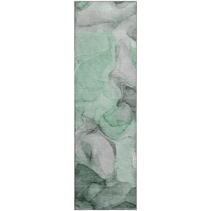 Tapis vert lavable à la machine de qualité supérieure 5 pi x 7 pi 6 po Cerrito AMF504, Tapis de couloir 2 pi 3 po x 7 pi 6 po