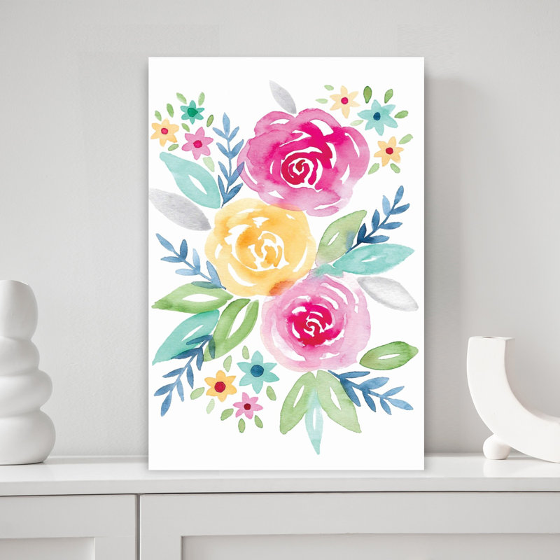 «Roses 1», art délicat coloré, nature, printemps, 18" H x 12" W