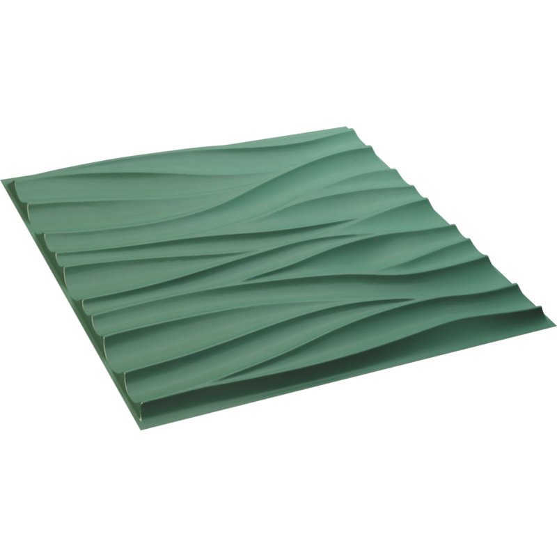 Panneaux muraux 3D en PVC 19,7 po x 19,7 po blanc mat, Vert