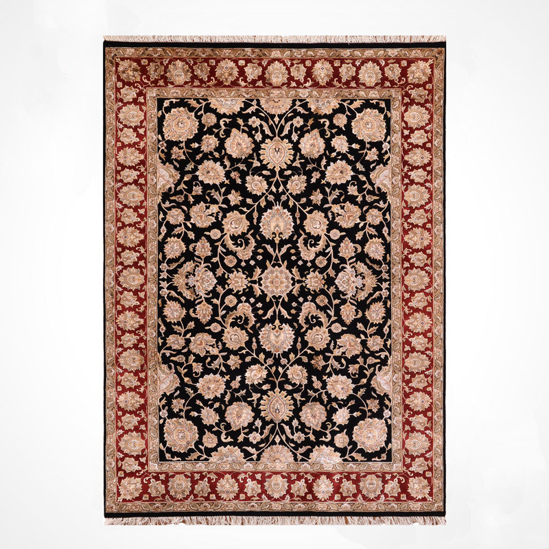 Tapis noir en laine noué à la main Original Original