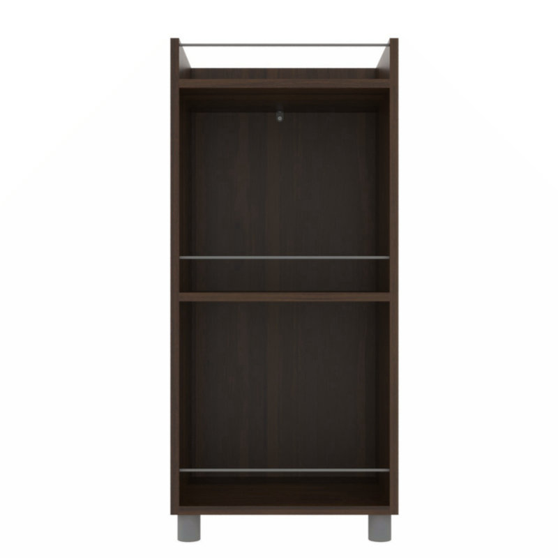 Solid Wood Standard Wine Bottle & Glass Rack in Brown