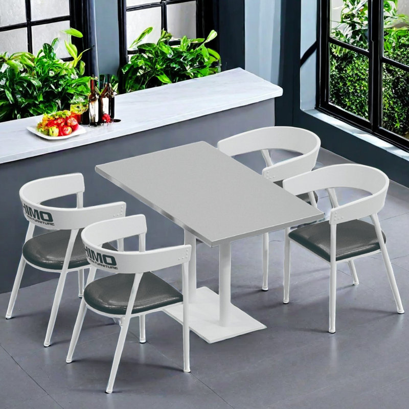 Murch 4 - Person Pedestal Dining Set, 29.6'' H x 47.3'' L x 27.6'' W, White, White