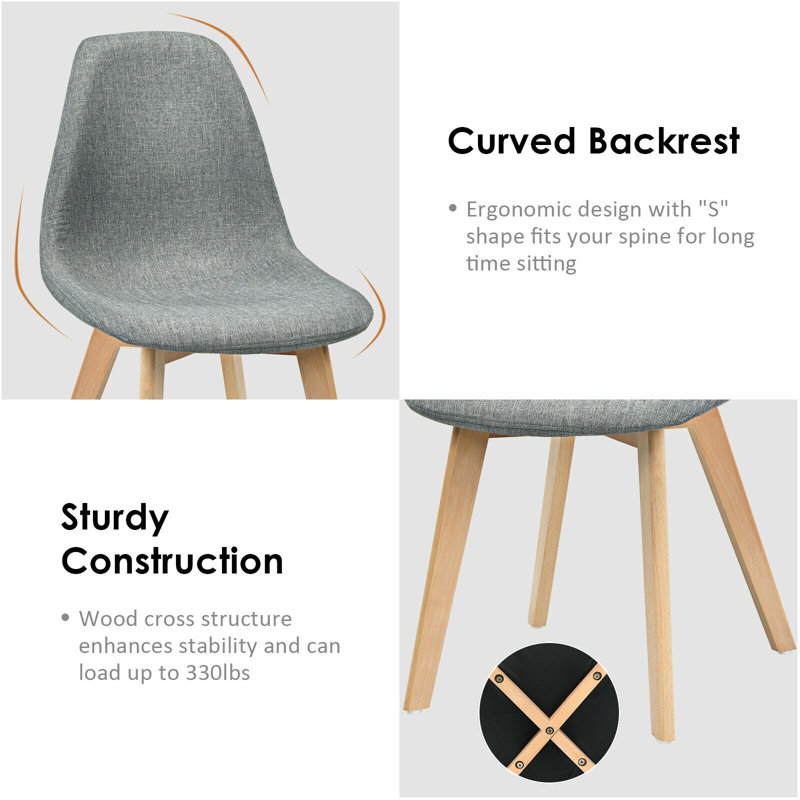 Fils 17.5'' H Linen Upholstered Side Chair