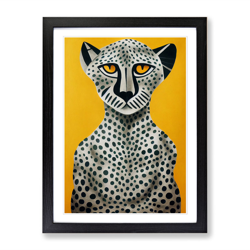 CAN-V0523-2489X The Cheetah - Wrapped Canvas Print, Oak Framed, 64cm H x 46cm W x 2cm D