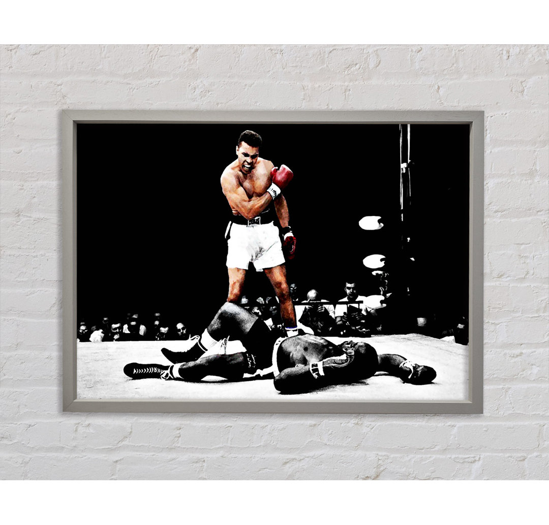 Muhammad Ali Knock Down - Einzelner Bilderrahmen Kunstdrucke auf Leinwand