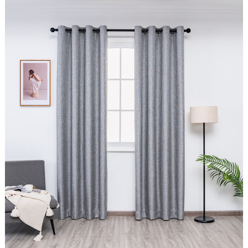Ensemble de 2 rideaux occultant et isolant Elsa, Anthracite