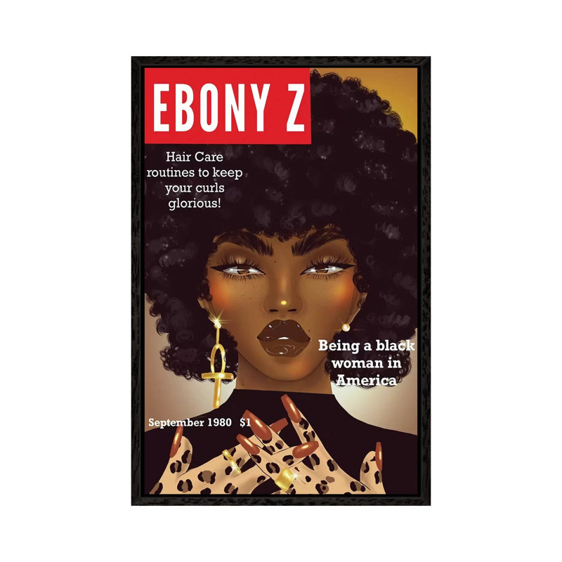 Ebony Z - Print on Canvas, 66.04 cm H x 45.72 cm W, Black Framed