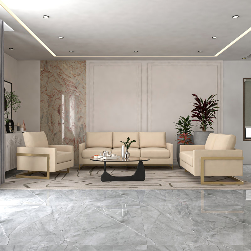 Fauteuil d'appoint rembourré en velours Lincoln, Beige