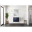 Meuble-lavabo gris foncé l 36 po x P 22 po avec plateau en marbre de Carrare-615414945-615414947