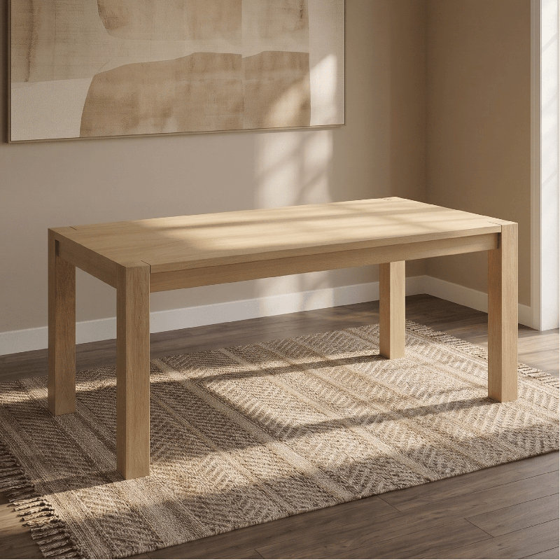 NTC Block 71 Inch Modern Farmhouse Dining Table, Rectangular Dinner Table for Dining Room, Living Room Furniture, Effortless Assembly