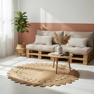 Round Solid Colour Standard Area Rug