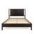 Vivian Solid Wood Bed with Headboard, Rustic Black Wood Bed Frame-1544080906