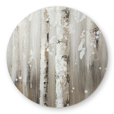 Delicate Birch Trees Rug - Round Outdoor Area Decor | Landscapes