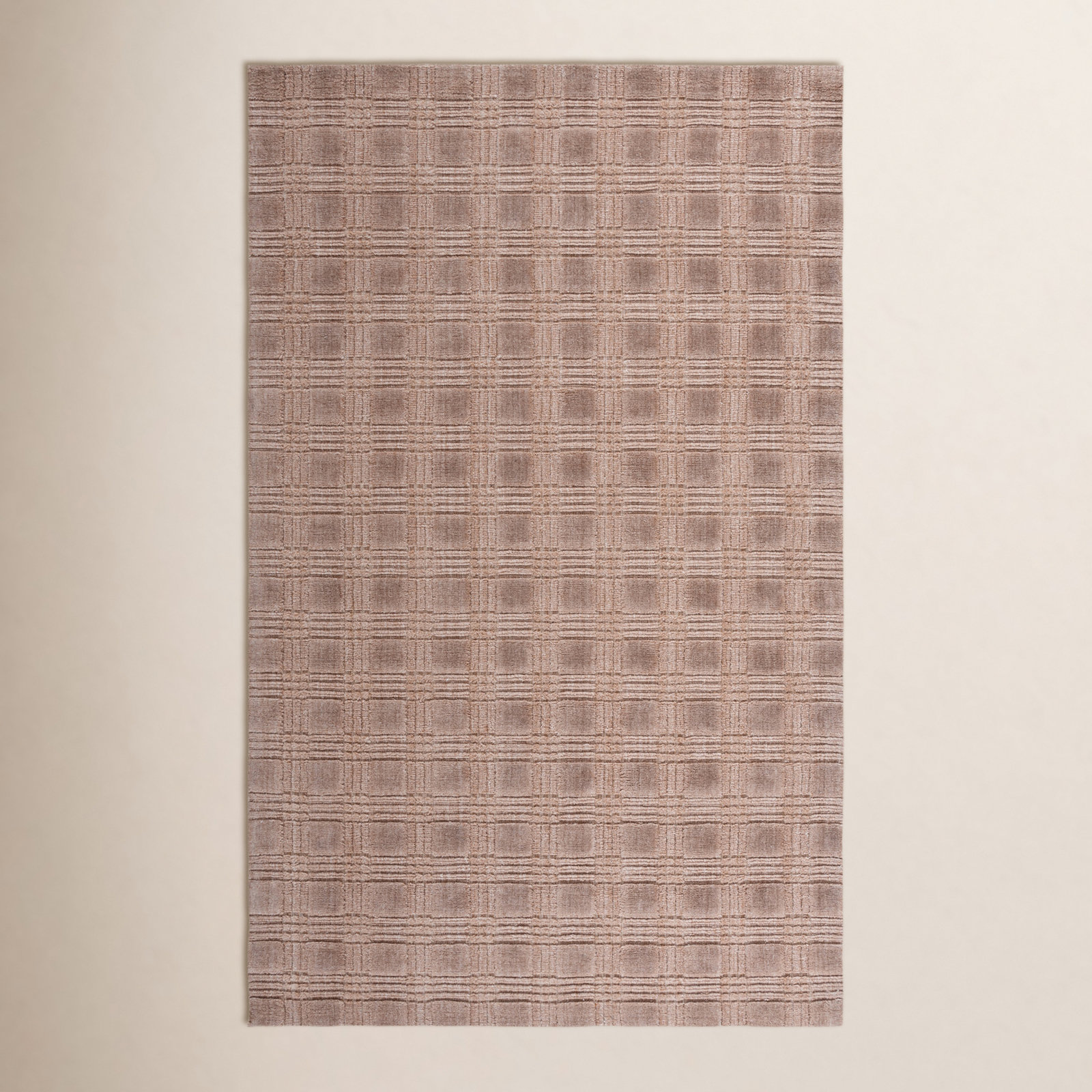 Hand-Loomed Plaid Performance Rug, Rectangle 8' x 10'