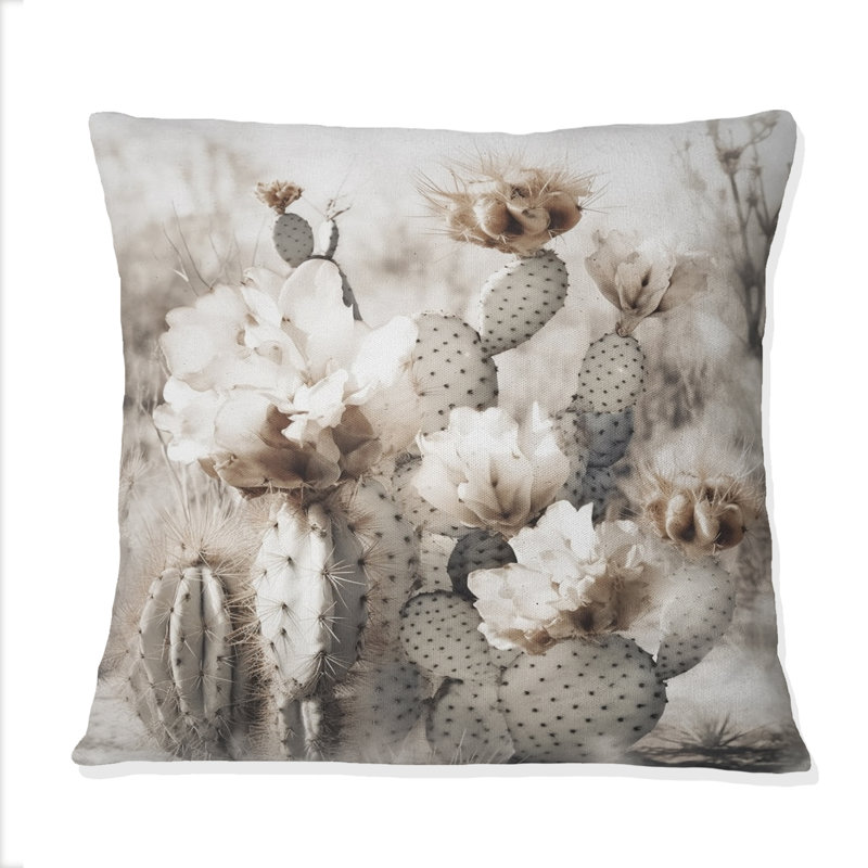 Coussin crème Desert Cactus