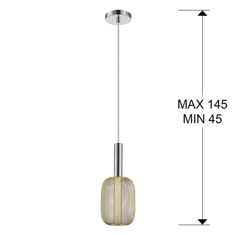 Mendota 1 - Light Chrome/Gold LED Cylinder Pendant