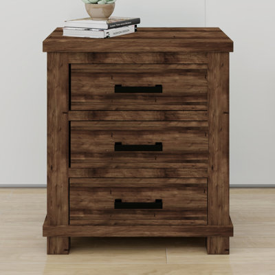 Rustic Farmhouse Three Drawer Nightstand