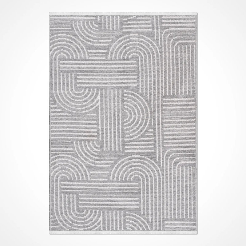 Tapis gris en polyester Fenwick facile à nettoyer, 6,5 pi x 9,5 pi