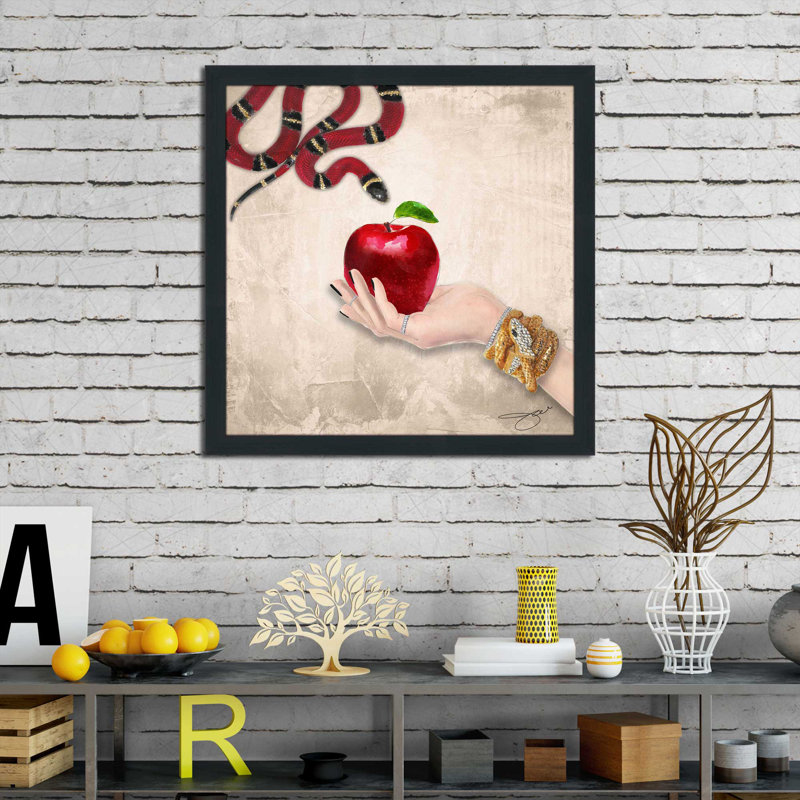 «Eve's Apple (Square)» par Jodi - impression, H 31,5 po x l 31,5 po x P 1 po, Cadre espresso