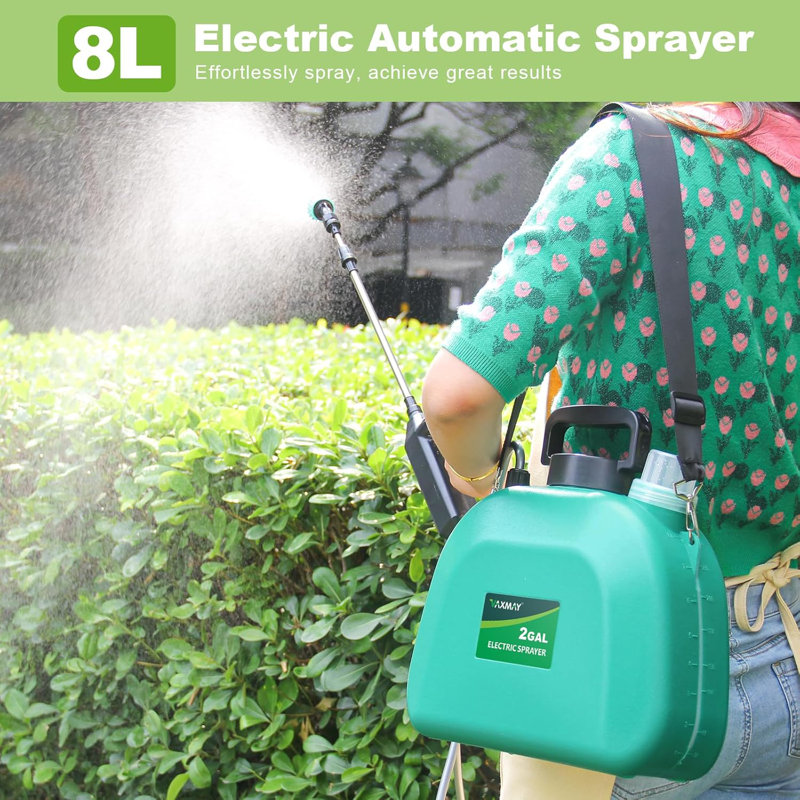 Battery Powered Plastic Garden Sprayer by Costyle - Green, Retractable Wand