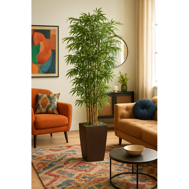 Tall High End Realistic Silk Floor Bamboo Tree in Planter