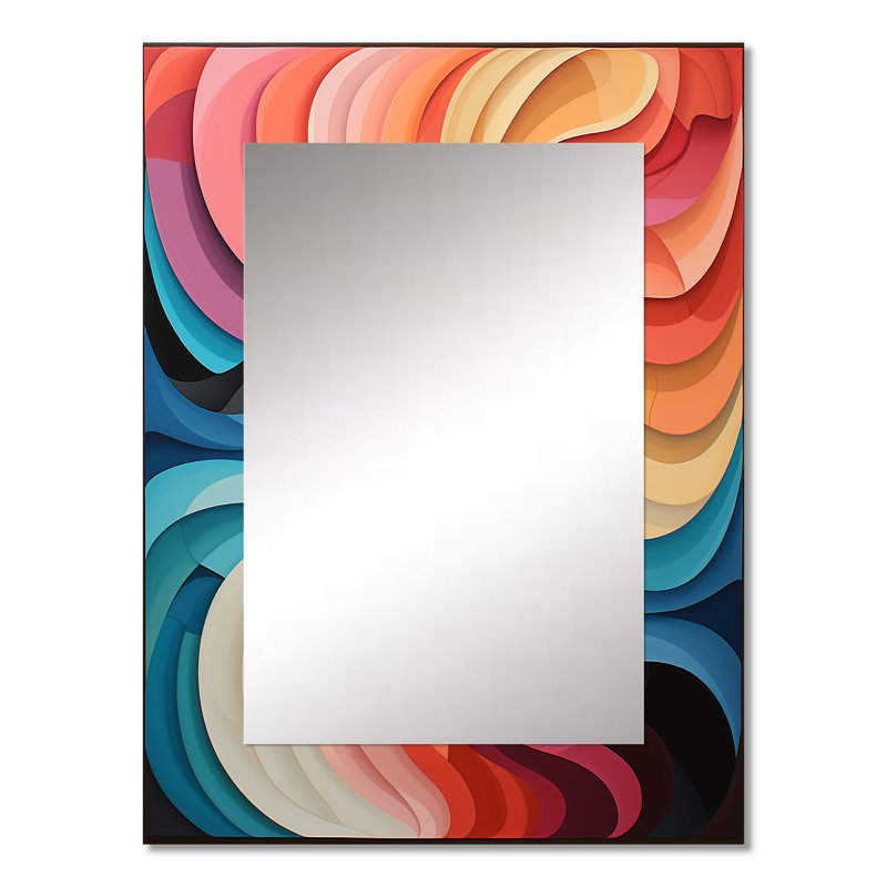 Opt Art Chromat Elixir VIII - grand miroir mural Op Art, miroir décoratif moderne, impression d'art en métal, 32 po x 24 po