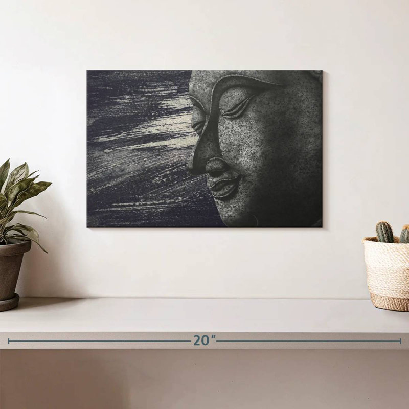 Visage de Bouddha abstrait Adella, H 8 po x l 12 po