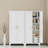 71" Steel Storage Cabinet With 2 Shapely Doors And Adjustable Shelves, Multi-Functional Storage For Bedroom, Living Room, And Kitchen-1899716268
