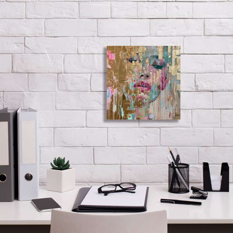 "Epic Graffiti" Golden Dreamscape "par Svetlana Aleynikova, art mural sur toile, H 12 po x l 12 po