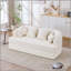 Canapé-lit 2 en 1 pliable, canapé-lit convertible pliable sans os de 70 pouces, 4 coussins pour le salon, blanc laiteux-129158329