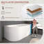 59” x 29.5” Freestanding Acrylic Soaking Bathtub, Stand Alone Back to Wall Bathroom Tub