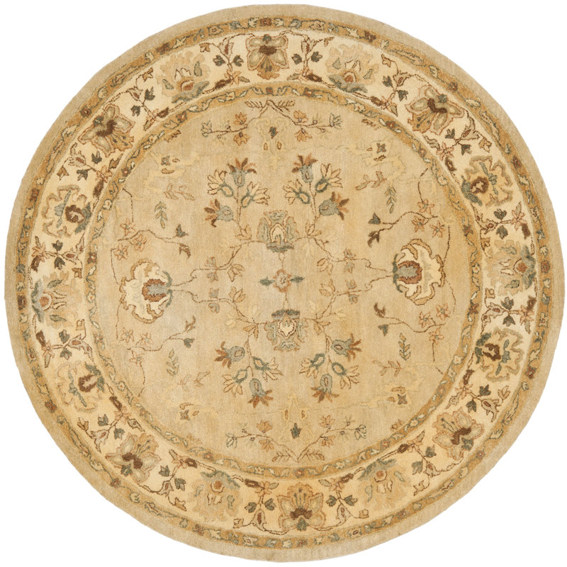 Bergama Hand Tufted Wool Oriental Rug, Round 8'