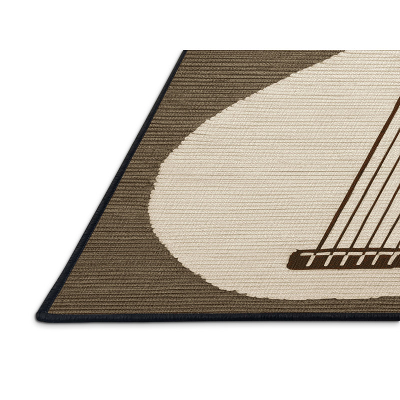  Tapis lavable Sitar Music, Carré 3 pi