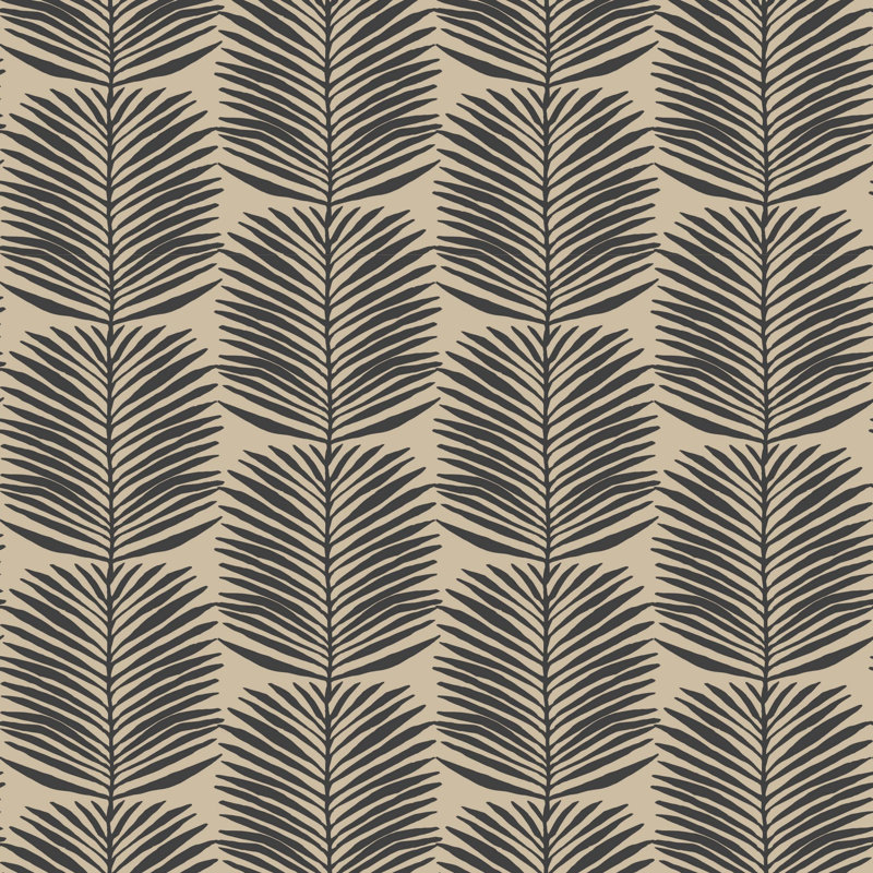 Organic Betty Palms 10' L x 24" W Wallpaper Roll, Cashmere, Faux Grasscloth