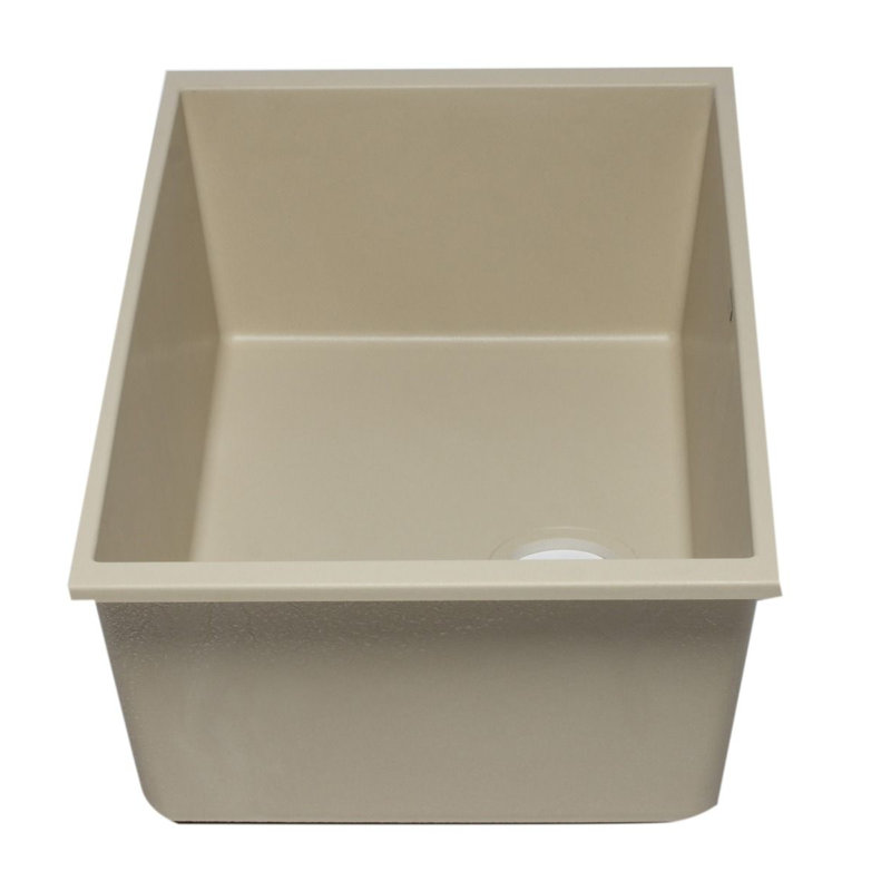 33'' L Single Bowl Granite Kitchen Sink, Biscuit