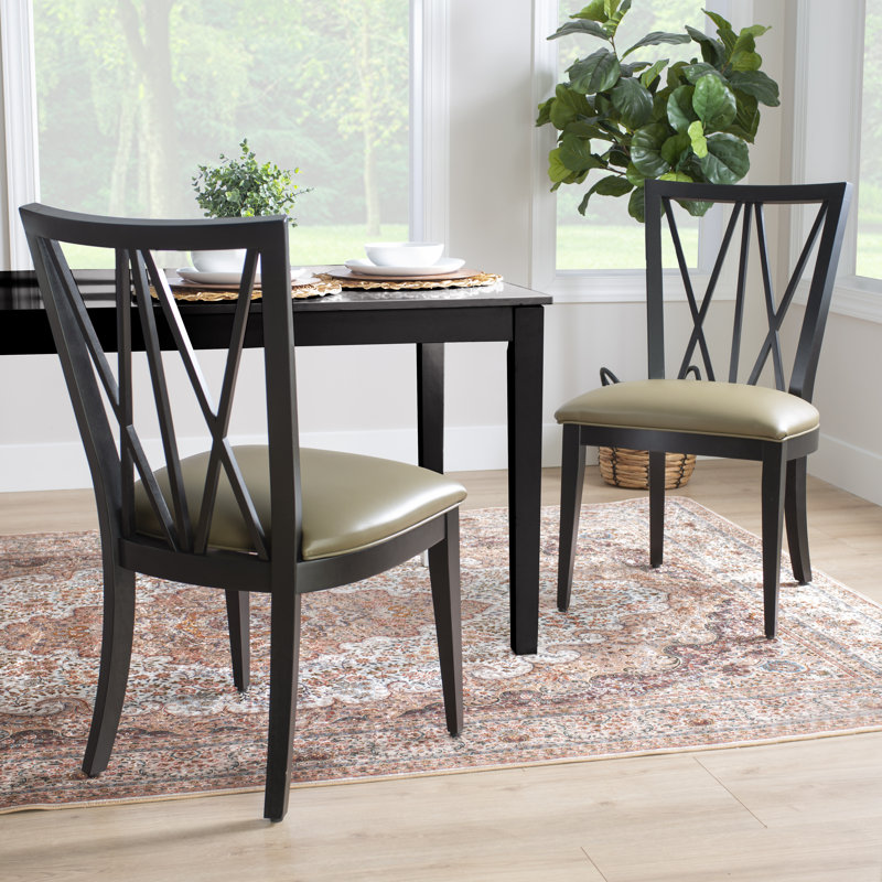 Cross Back Side Chair, Black